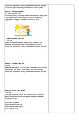 Weather Safety Measures Lesson Plan | PDF | Clothing | Lesson Plan
