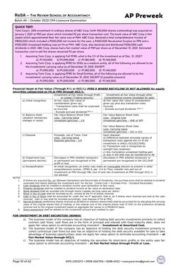 AP Preweek  
ReSA – THE REVIEW SCHOOL OF ACCOUNTANCY 
Batch 44 – October 2022 CPA Licensure Examination  
 
 
 
 
 
 
Page 10