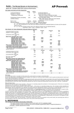 AP Preweek  
ReSA – THE REVIEW SCHOOL OF ACCOUNTANCY 
Batch 44 – October 2022 CPA Licensure Examination  
 
 
 
 
 
 
Page 5