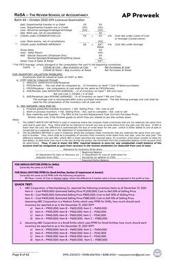 AP Preweek  
ReSA – THE REVIEW SCHOOL OF ACCOUNTANCY 
Batch 44 – October 2022 CPA Licensure Examination  
 
 
 
 
 
 
Page 8