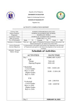 Republic of the Philippines
DEPARMENT OF EDUCATION
Region IX, Zamboanga Peninsula
DIVISION OF PAGADIAN CITY
Pagadian City
ACT