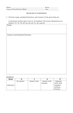 Name: ____________________________________________  Score: ___________ 
Course/Year/Section/Major: ______________________ Dat