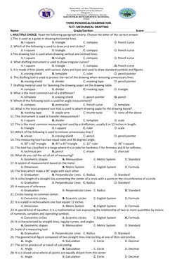 Grade 7 Technical Drawing Exam Guide | PDF | Triangle | Technical Drawing