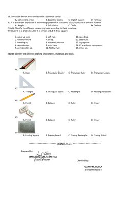 Grade 7 Technical Drawing Exam Guide | PDF | Triangle | Technical Drawing