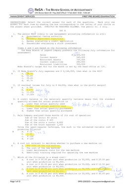 CPA Review Batch 45 Pre-Board Exam | PDF | Cost | Equity (Finance)