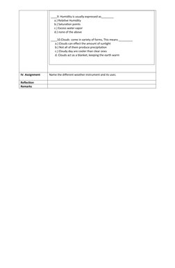 Grade 4 Weather Elements Lesson Plan | PDF | Atmosphere Of Earth | Cloud