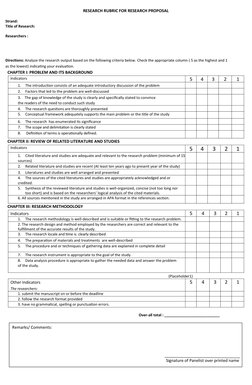 Research Proposal Evaluation Rubric | PDF | Methodology | Data