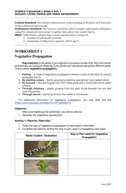Understanding Vegetative Propagation | PDF | Reproduction | Plants