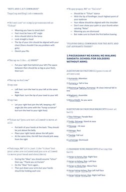 Basic ROTC Commands in Tagalog | PDF