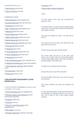 Basic ROTC Commands in Tagalog | PDF
