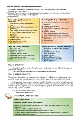 Understanding GMRC in Values Education | PDF | Etiquette | Virtue