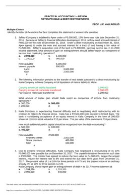 Debt Restructuring and Gain Analysis | PDF | Present Value | Interest