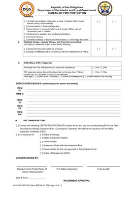 Fire Safety Inspection Checklist | PDF | Stairs | Door