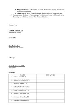 Science Club Month 2025 Activities Plan | PDF