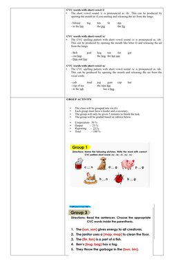 CVC Pattern Lesson Plan for Grade 3 | PDF | English Language | Human ...