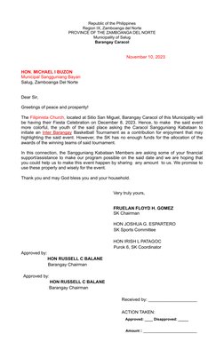 Republic of the Philippines
Region IX, Zamboanga del Norte
PROVINCE OF THE ZAMBOANGA DEL NORTE
Municipality of Salug
Barangay