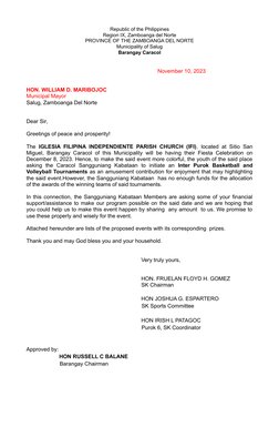 Republic of the Philippines
Region IX, Zamboanga del Norte
PROVINCE OF THE ZAMBOANGA DEL NORTE
Municipality of Salug
Barangay