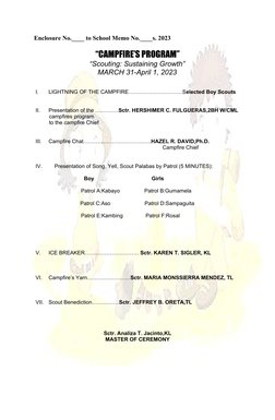 2023 Joint BSP and GSP Backyard Camping Memo Punta Es | PDF | Scouting ...