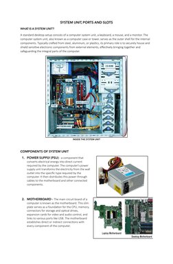 System Unit: Components and Ports Overview | PDF | Usb | Electronics