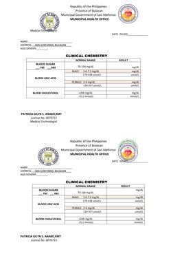 Lab Result Slip Sample Laboratory Test Results Template | PDF | Red Blood Cell | Body Fluids