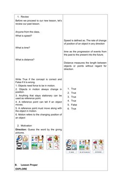 5E Lesson Plan: Motion in Grade 5 Science | PDF | Time | Lesson Plan