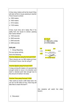 5E Lesson Plan: Motion in Grade 5 Science | PDF | Time | Lesson Plan