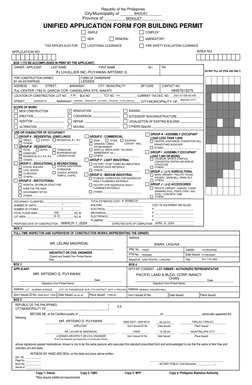 Republic of the Philippines 
City/Municipality of __________________ 
Province of __________________________ 
UNIFIED APPLICA