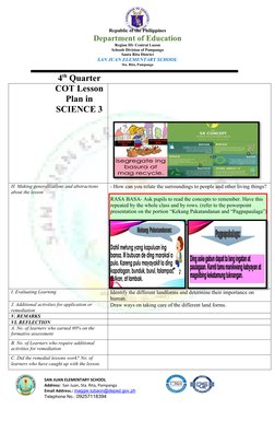 Grade 3 Annotated Science Lesson Plan | PDF | Learning | Teachers