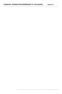 FINANCIAL TRANSACTION WORKSHEET & T-ACCOUNTS
HANDOUT #1
Source: Win Ballada’s Basic Accounting for Senior HS (Made Easy), Dom