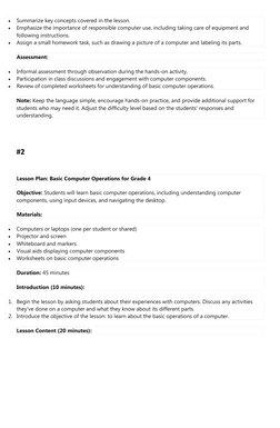 Grade 4 Basic Computer Operations Lesson | PDF | Computer Hardware ...