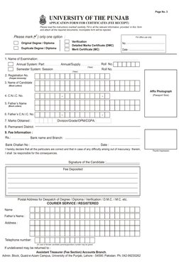 Punjab University Degree Verification Form | PDF