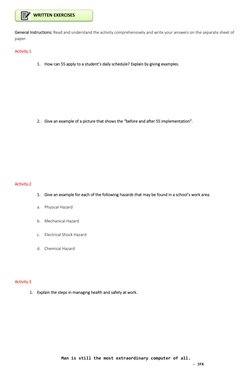 General Instructions: Read and understand the activity comprehensively and write your answers on the separate sheet of 
p