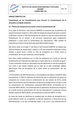 INSTITUTO DE CAPACITACIÓN MARÍTIMA Y PORTUARIA 
 
“INCAMP” 
 
CURSO OMI 1.03 
 
 
 
Rev. 00 
 
  
 
UNIDAD TEMÁTICA VIII: