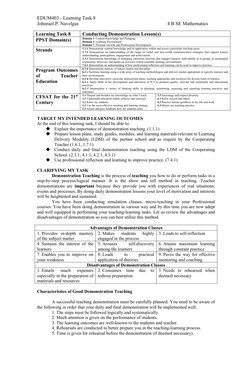 Demonstration Teaching Guide for Interns | PDF | Learning | Curriculum