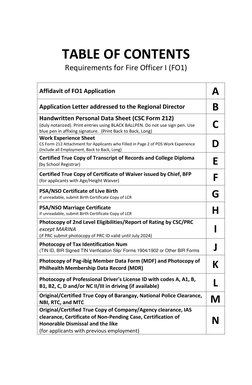 FO1 Application Requirements Checklist | PDF