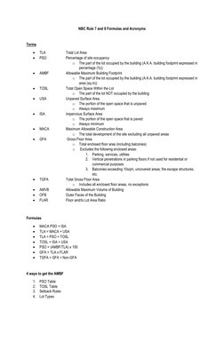 NBC Rule 7 & 8: Formulas Explained | PDF