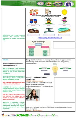 Energy Transformation Lesson Plan Grade 9 | PDF | Learning ...