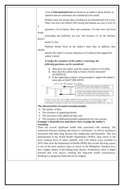 Evaluating Author's Reasoning Skills | PDF | Argument | Reason