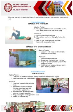 1 
 
 
 
 
 
 
 
 
 
COLLEGE OF EDUCATION 
Take note: Maintain the abdominal brace throughout the movement to prevent the low