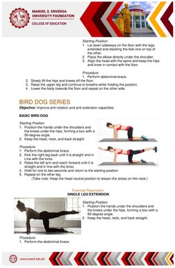 1 
 
 
 
 
 
 
 
 
 
COLLEGE OF EDUCATION 
 
 
 
 
 
 
Starting Position 
1. Lie down sideways on the floor with the legs 
ex