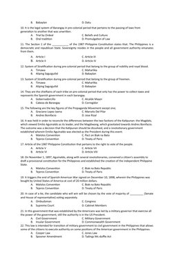 Philippine Politics and Governance Exam | PDF | President Of The ...