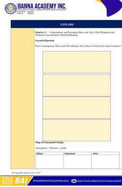 Grade 7 MAPEH: Music & Arts Q1 Plan | PDF | Learning | Cognitive Science