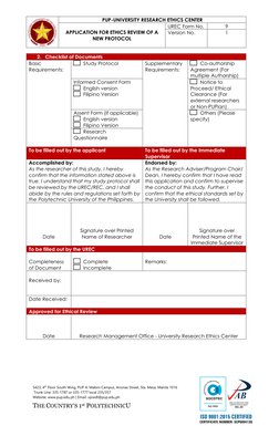 UREC Form 9 Application for Ethics Review | PDF