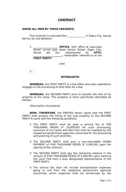 Land Title Processing Agreement | PDF | Business Law | Private Law