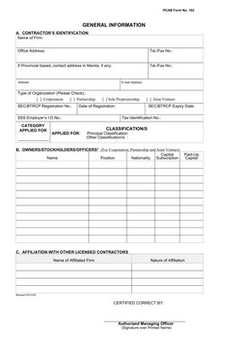 PCAB New Contractor License Application | PDF | Identity Document ...