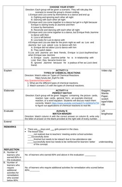 Chemical Reactions Lesson Plan for Grade 10 | PDF | Learning | Lesson Plan
