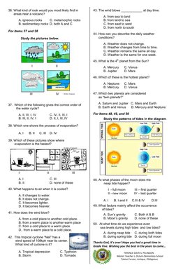 36. What kind of rock would you most likely find in 
      areas near a volcano? 
 
 
A. igneous rocks 
C. metamorphic rocks