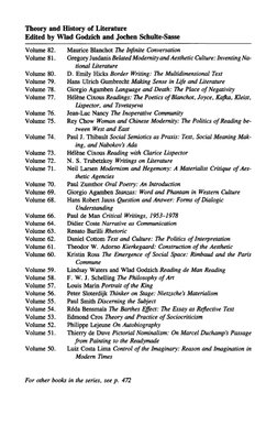 Theory and History of Literature
Edited by Wlad Godzich and Jochen Schulte-Sasse
Volume 82. 
Maurice Blanchot The Infinite Co