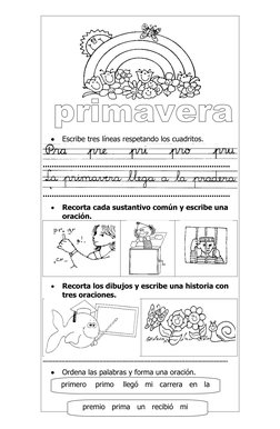 
Escribe tres líneas respetando los cuadritos.
.............................................................................