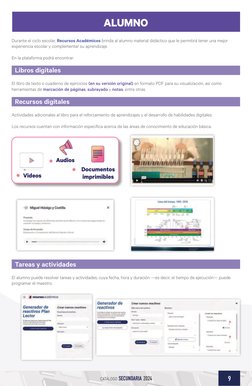 Durante el ciclo escolar, Recursos Académicos brinda al alumno material didáctico que le permitirá tener una mejor
experienc